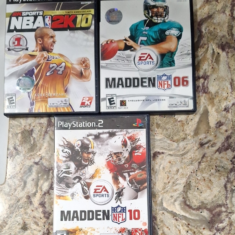 Madden 10, Madden 06, And 2k Sports NBA2k10 For PlayStation 2